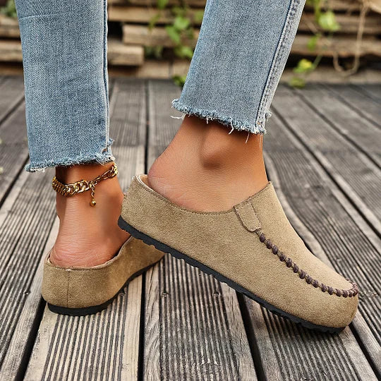 Qirena – Skórzane klapki ortopedyczne vintage