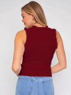 Evania – Elegancki top z falbanką i połyskiem