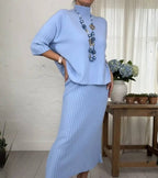 Hestia – Dzianinowy komplet ze spódnicą midi