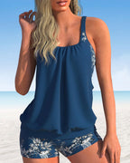 Honorata - Klasyczne tankini z kwiatowym nadrukiem