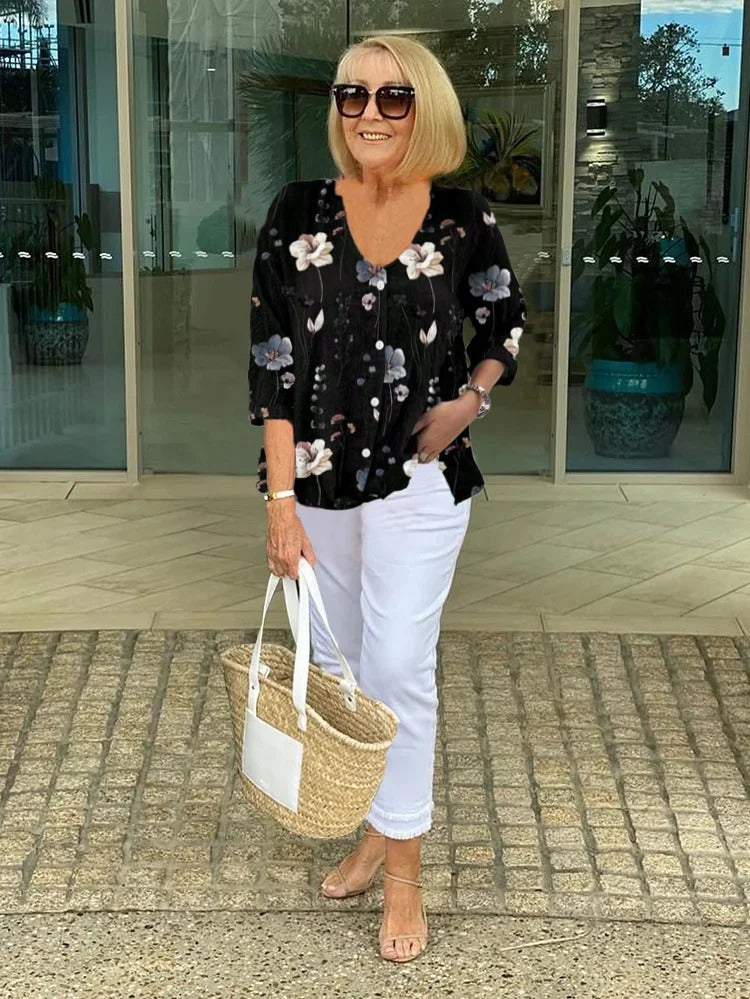 Gustawa – Zwiewna bluzka w kwiaty