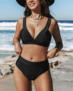 Romana - Bikini z wysokim stanem i jednolitym kolorem