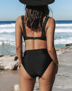 Romana - Bikini z wysokim stanem i jednolitym kolorem