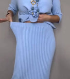 Hestia – Dzianinowy komplet ze spódnicą midi