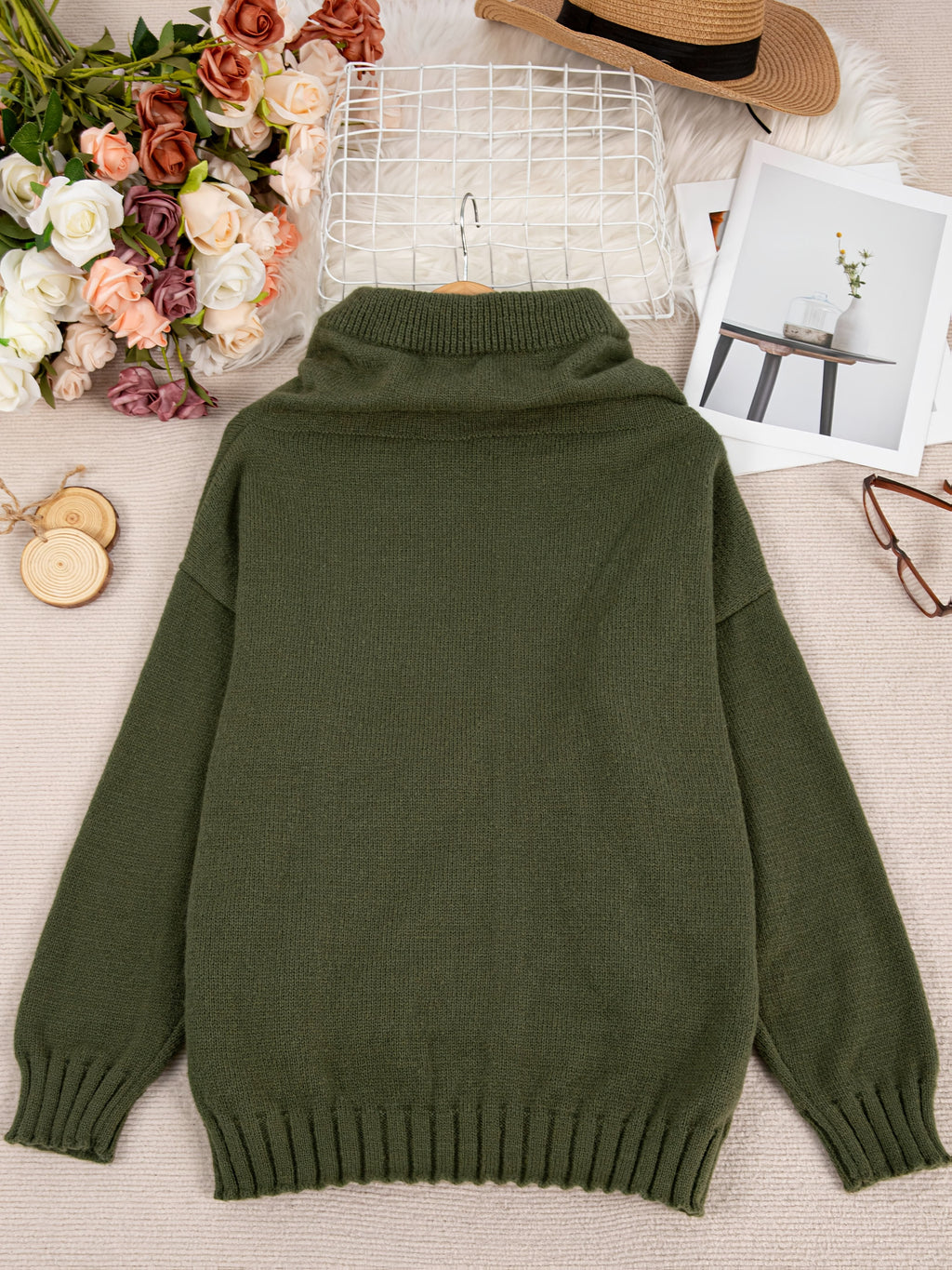 ZELINA | Sweter z Długim Rękawem z Kieszenią