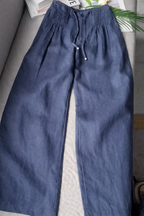 Zofia – Spodnie Bawełniane z Szeroką Nogawką