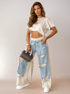 ANASTAZIA | Warstwowe jeansy 2 w 1