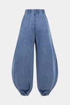 AGATA | Balonowe Bawełniane Spodnie z Wysokim Stanem