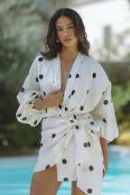 Elowina – Bluzka lniana z b ufiastymi rękawami