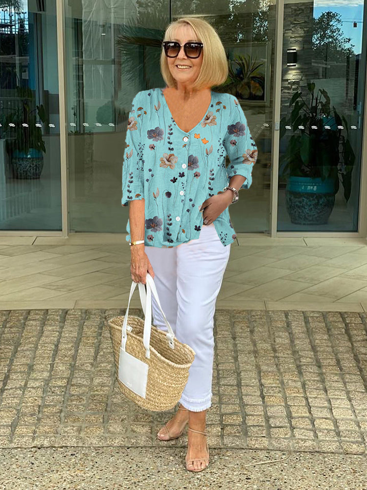 Gustawa – Zwiewna bluzka w kwiaty